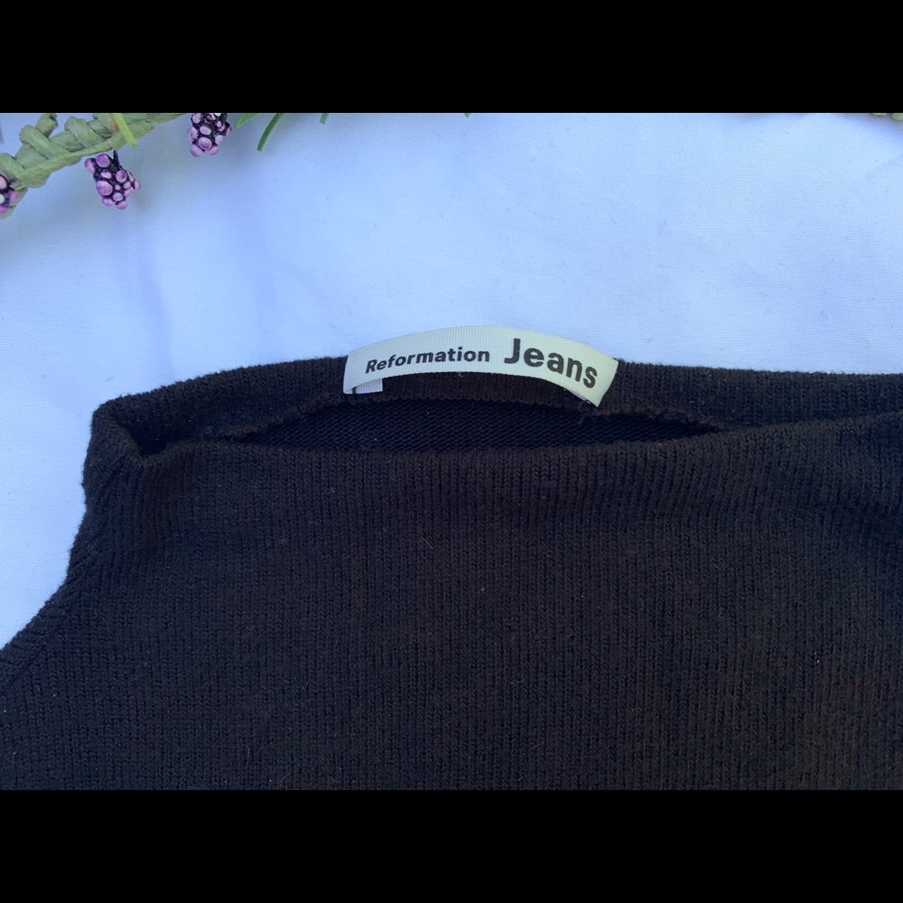 EUC Reformation Sebo Mock Neck Crop Top Black XS - Picture 11 of 16
